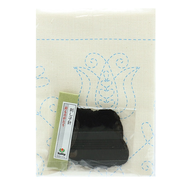 Kit di ricamo "Kit di asciugamano floreale a mano Sashiko World Unghery Tulip e Piss Hana KSW-009" Tulip Tulip