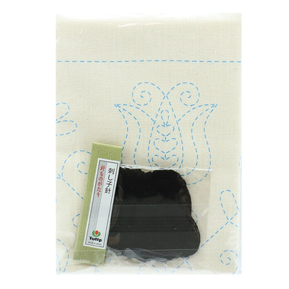 Embroidery kit "Hand-sewn flower towel kit SASHIKO WORLD HUNGARY Tulip and Piss Hana KSW-009" TULIP Tulip