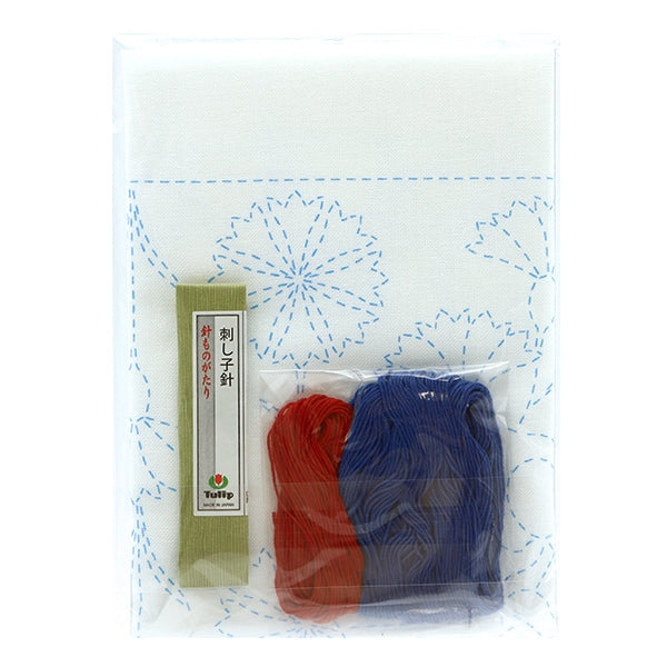 刺しゅうキット 『手縫いの花ふきんキット SASHIKO WORLD France
