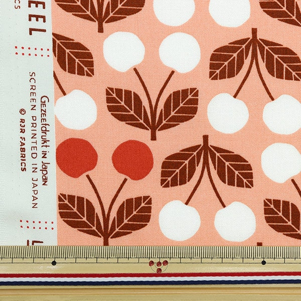 [De la quantité 5] Tissu "USA Cotton Cotton + Steel (Coton Stick) Feuille de cerise LV505-CR1"