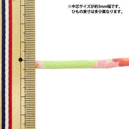 手工艺品材料“ Chirimen Round String 3mm弹簧，黄绿色1005-DX”