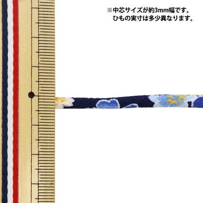 Handicraft material "Chirimen round string 3mm Spring, dark blue 1005-EA"