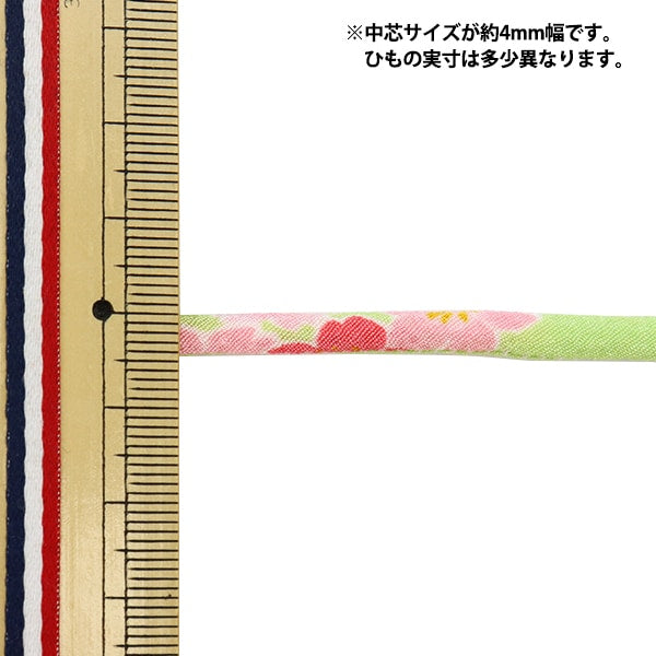 手工艺品材料“ Chirimen Round String 4mm弹簧，黄绿色1003-DX”