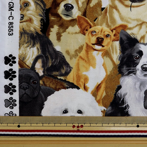 数量5から】 生地 『USAコットン 犬 C8553-MULTI』 – Yuzawaya