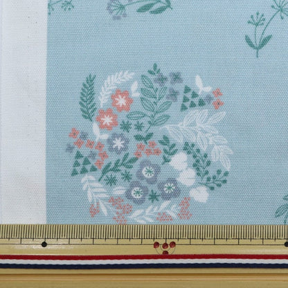 [Dalla quantità 5] tessuto "Momen-T (momento) Ox Floral Pattern Blue 142-1265-B3"