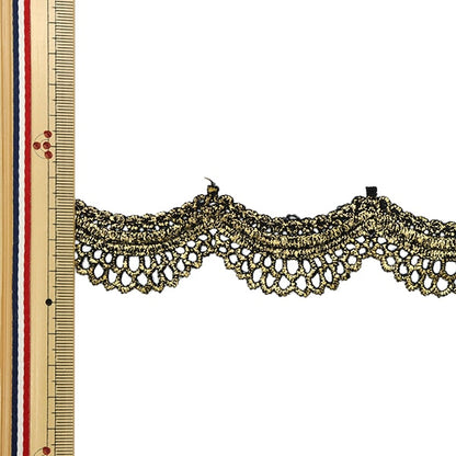 [الكمية من 5] الحرف اليدويةالزركشة "عرض الدانتيل المعدني حوالي 3.3 سم ذهبي GY-99-4G"