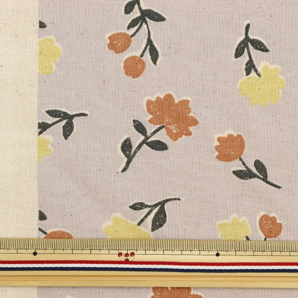 [De la cantidad 5] Fabric "Cotton Linen Canvas le Departamento de Flor Pink 142-1272-B2"