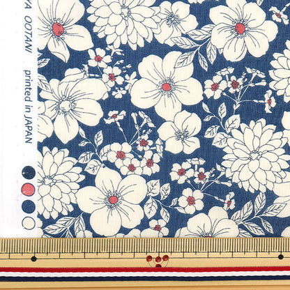 [Aus Quantität 5] Fabric "60 Loan Line Zeichnung Blumenmuster Blau SC10428L-D"