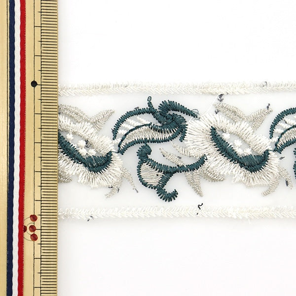 [De la cantidad 5] ArtilleraRibete "bordadoRibete Blanco alrededor de 4.5cm isy-6-21-165"