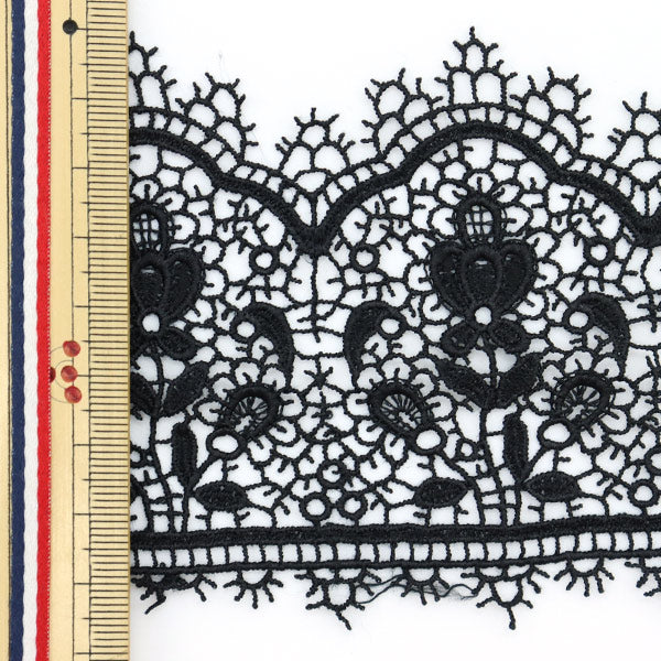 [Aus Menge 5] RasseFarbbandKlebeband "Spitze schwarz ungefähr 8,5 cm Breite ISY-6-21-172"