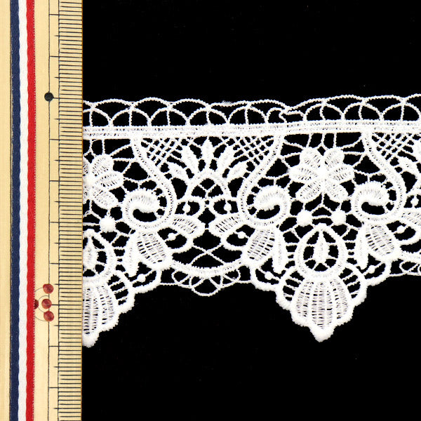 [Aus Menge 5] RasseFarbbandKlebeband "Spitze weiß ca. 6 cm Breite ISY-6-21-174"