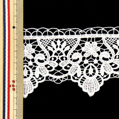 [Aus Menge 5] RasseFarbbandKlebeband "Spitze weiß ca. 6 cm Breite ISY-6-21-174"