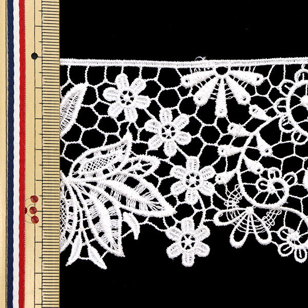 [Aus Menge 5] RasseFarbbandKlebeband "Spitze weiß ungefähr 6,5 cm Breite ISY-6-21-176"