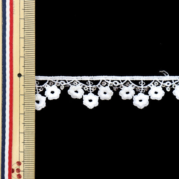 [Aus Menge 5] RasseFarbbandBand "Spitze weiß 1,8 cm Breite ISY-6-21-185"