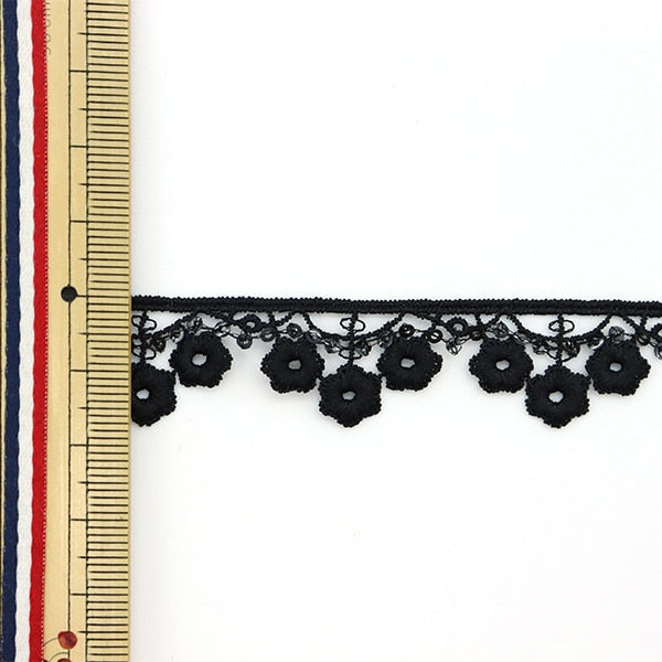 [Aus Menge 5] RasseFarbbandBand "Spitze schwarz um 1,8 cm Breite ISY-6-21-186"