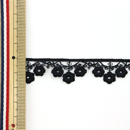 [Aus Menge 5] RasseFarbbandBand "Spitze schwarz um 1,8 cm Breite ISY-6-21-186"