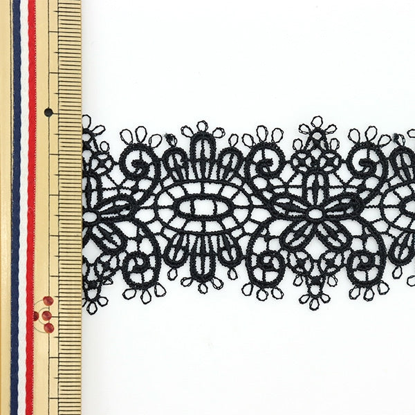 [Aus Menge 5] RasseFarbbandBand "Spitze schwarz ungefähr 4,5 cm Breite ISY-6-21-190"