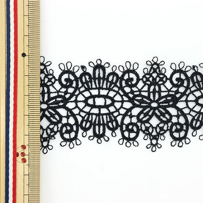 [Aus Menge 5] RasseFarbbandBand "Spitze schwarz ungefähr 4,5 cm Breite ISY-6-21-190"