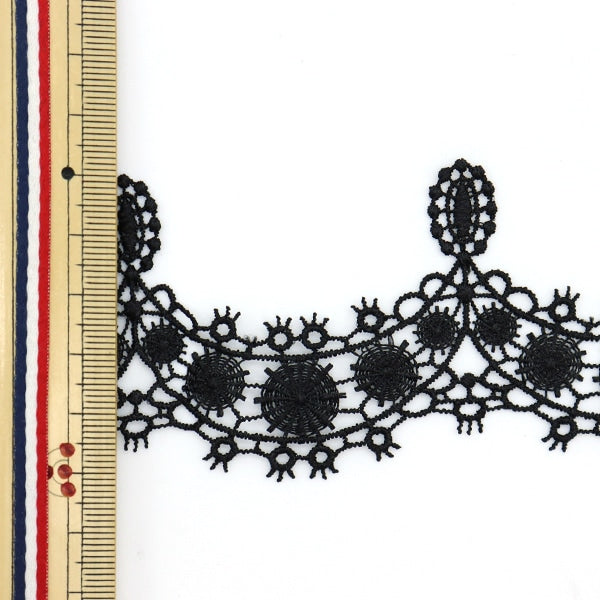 [Aus Menge 5] RasseFarbbandBand "Spitze schwarz ungefähr 4,5 cm Breite ISY-6-21-192"