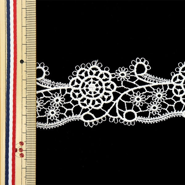 [Aus Menge 5] RasseFarbbandKlebeband "Spitze weiß ungefähr 3,5 cm Breite ISY-6-21-195"