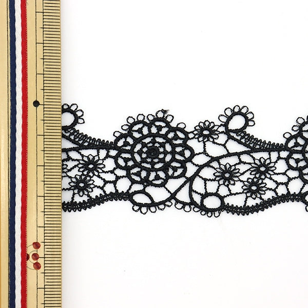 [Aus Menge 5] RasseFarbbandBand "Spitze schwarz um 3,5 cm Breite ISY-6-21-196"