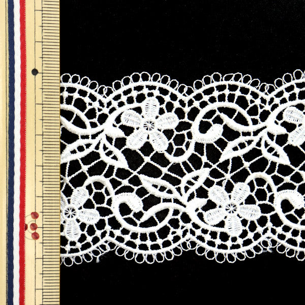 [Aus Menge 5] RasseFarbbandKlebeband "Spitze weiß ca. 6 cm Breite ISY-6-21-201"