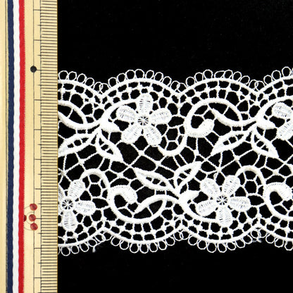 [Aus Menge 5] RasseFarbbandKlebeband "Spitze weiß ca. 6 cm Breite ISY-6-21-201"