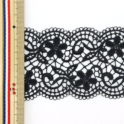 【数量5から】 レースリボンテープ 『レース 黒 約6cm幅 ISY-6-21-202』