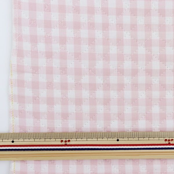 [From quantity 5] Fabric "Dyeing Gingham Quilting Light Pink Q-CO-GIL-LPK"