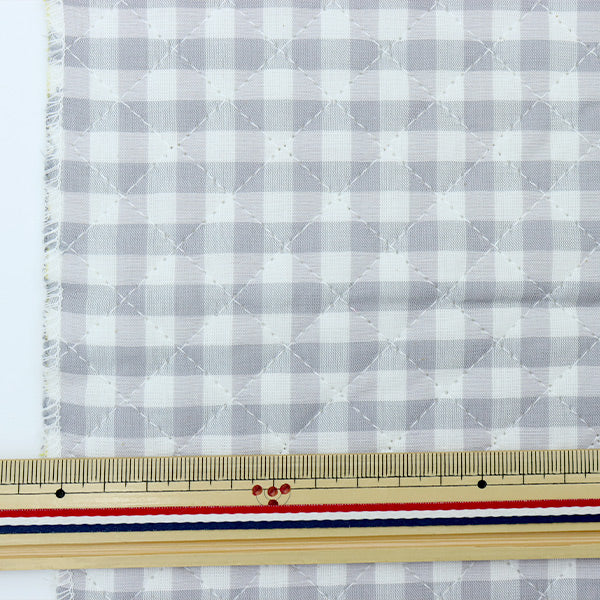 [From quantity 5] Fabric "Dyeing Gingham Quilting Light Gray Q-CO-GIL-LGY"