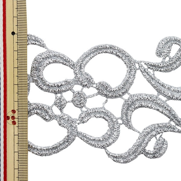 [Aus Menge 5] HandwerkBesätze 『Glitter-Besatz Breite ca. 7 cm 2. Farbe K193H-Lacep4]