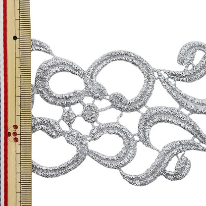 [Aus Menge 5] HandwerkBesätze 『Glitter-Besatz Breite ca. 7 cm 2. Farbe K193H-Lacep4]