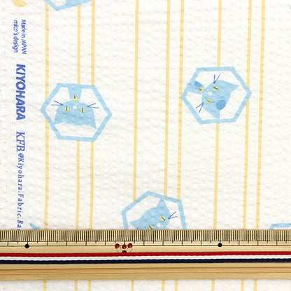 [From quantity 5] Fabric "Ripple Children's Ekubo Series Hexagon Cat Yellow ECB-48-Y"