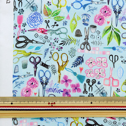 [From quantity 5] Fabric "USA Cotton Sewing Scissers DMB2032-MULTI"