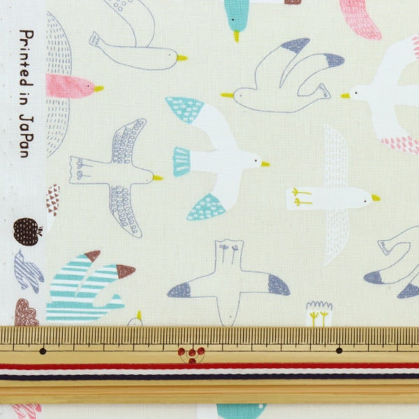 [From quantity 5] Fabric "Peace Full Life Germany Pattern Pata White White SK-6500-2A"