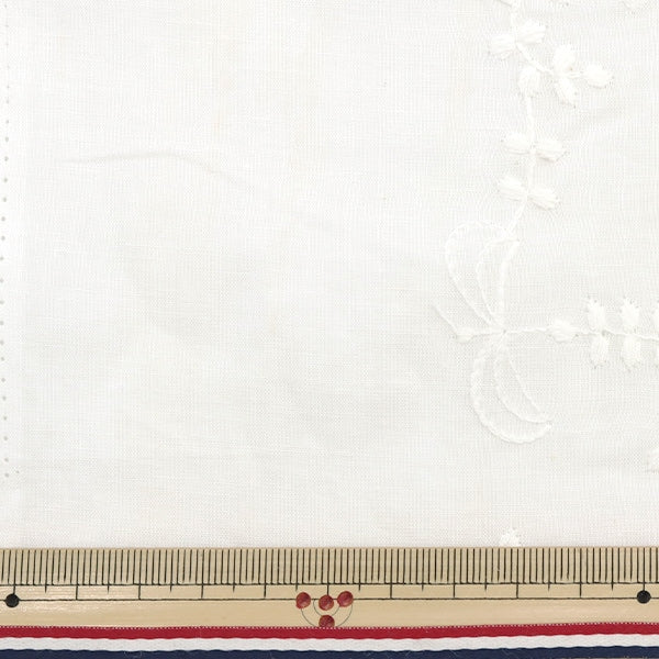 [De la quantité 5] Tissu "Coton Lace Feuille et feuille blanche Lace22-le-WH"