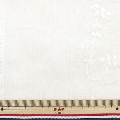 [De la quantité 5] Tissu "Coton Lace Feuille et feuille blanche Lace22-le-WH"