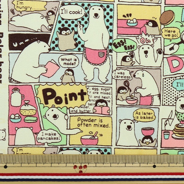 [الكمية من 5] قماش "Twill Polar Bear Comic Pastel KTS6888-B" قطن كوباياشي كوباياشي