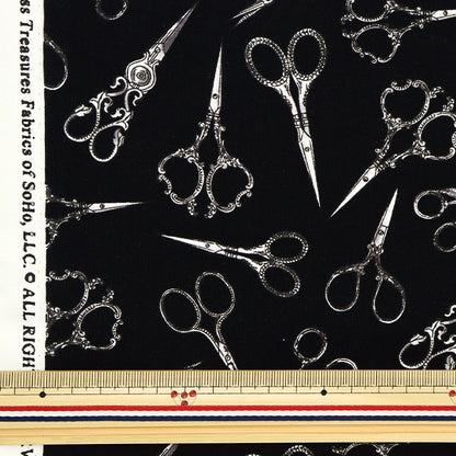 [De la quantité 5] Tissu "USA Cotton Treasures intemporels Sami C8804-Black"