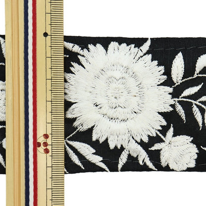 【数量5から】 手芸ブレード 『2022 インド刺繍ブレード ブラック 43519A』