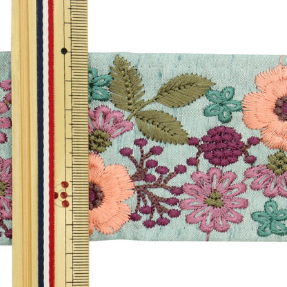 【数量5から】 手芸ブレード 『2022 インド刺繍ブレード ブルー 43402C』