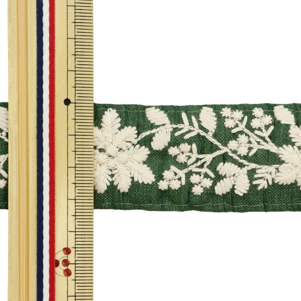 [Из количества 5] ремесленникОтделка "2022 Отделка для индийской вышивки Темно -зеленый 43432d"