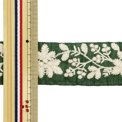 [Из количества 5] ремесленникОтделка "2022 Отделка для индийской вышивки Темно -зеленый 43432d"