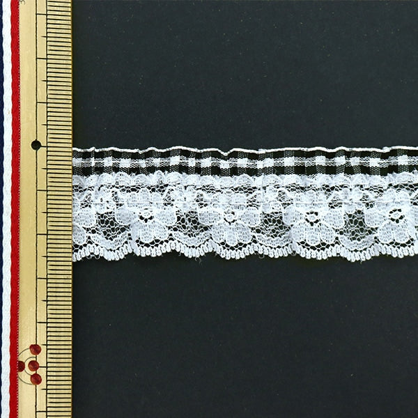 [수량 5에서] 프릴리본테이프 "Gingham Frill Cross CR15302"