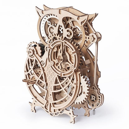 Kit da lavoro "Orologio da gufo di puzzle in legno grande LK503"