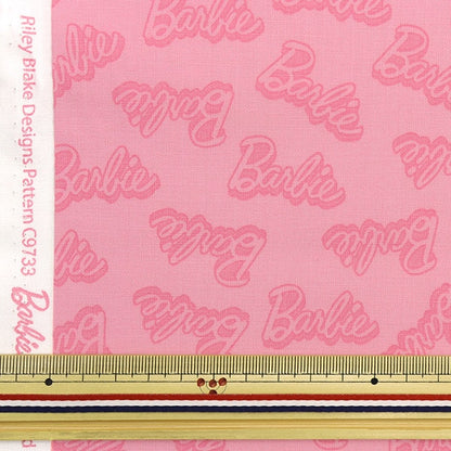 [Aus Menge 5] Stoff "USA Cotton Barbie Words Pink C9733-Pink"