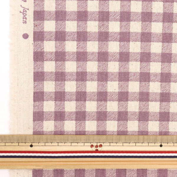 [Aus Menge 5] Stoff "Baumwollhanf-Leinwand Gingham Lavendel 88185-3-3"