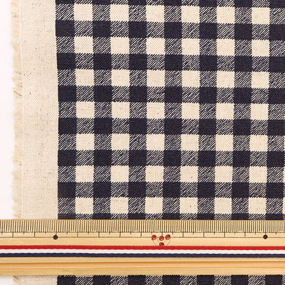 [De la cantidad 5] Fabric "Cotton Hee Canvas Gingham Indigo 88185-3-7"