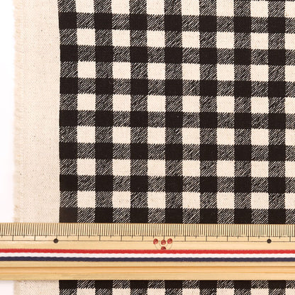 [From quantity 5] Fabric "Cotton hee canvas gingham black 88185-3-8"