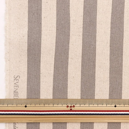 [From quantity 5] Fabric "Cotton hemp canvas stripe Grigu 88187-3-1"